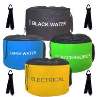 Upgrade 2x Large Capacity Waterproof RV Hose Bag Storage Holder,RV Accessories Bag Camper Utility Bag,Store Your Water Hose Black Water Sewer Hose,Electrical Hose (4 Pack)