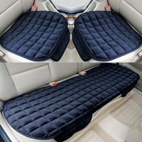 3pcs Plush Plaid Thicken Warm Car Seat Cushion Pad Car Seat Protector Car Front Rear Seat Covers For Car SUV Truck Car Accessories