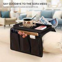 1pc Sofa Armrest Organizer With Cup Holder Tray, Chair Arm TV Remote Holder For Recliner Couch Armchair Caddy Bedside Storage Pockets Bag