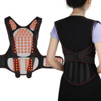 XL Size Tourmaline Self-Heating Back Support 108pcs Magnets Therapy Spine Back Shoulder Lumbar Posture Corrector Vest Pain Relief Brace