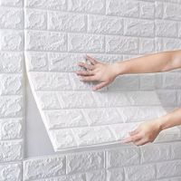 10pcs DIY 3D Wall Sticker Wallpaper Foam Soft Brick Self Adhesive Waterproof Mould Proof Room Home Living Room Bathroom Kitchen Bedding Room Decoration