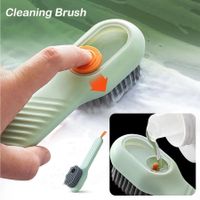 Cleaning Brush Oft Bristled Liquid Shoe Cleaning Brush Long Handle Shoe Clothes Board Brushes Household Cleaning Tools(1 Pack)