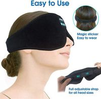 3D Sleep Mask, BT Wireless Connection Music Head-mounted Sleep Eye Mask, Heavy Bass Headphone Stereo Speaker Blackout Light Soft Unisex Sleep Eye Mask