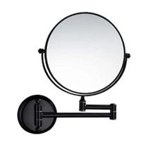 Wall Mount 5X Magnifying Shaving and Makeup Round Mirror (Black 20CM )