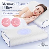 Luxdream Cervical Pillow Contour Neck Memory Foam Ergonomic Soft High Resilience Side Back Stomach Sleeper