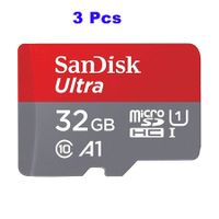 SanDisk 32GB Ultra MicroSDHC UHS-I Memory Card with Adapter - 98MB/s, C10, U1, Full HD, A1, Micro SD Card - SDSQUAR-032G-GN6MA (3 Pack)