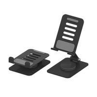 360 Rotating Cell Phone Stand Adjustable Foldable Desktop Phone Holder (Black)