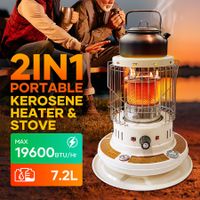 2in1 Kerosene Heater Stove Portable Indoor Outdoor Space Radiant Kerosine Oil Burner Auto Ignition Anti Tipping 19600BTU