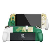 NeoGrip: an Ergonomic Grip Hard Shell with Replaceable Grips [to fit All Hands Sizes] for Nintendo Switch OLED and Regular Model [No Carrying Case] - TOTK Limited Edition [White/Green]