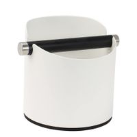 Coffee Espresso Knock Box Stainless Steel With Removable Knock Bar Non-Slip Base Coffee Grounds(White)