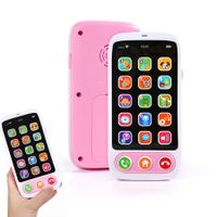 Cute Touch Mobile Phone Music Toy Designed Lighting Function Learning Sound Education Effects Playing for Children (Pink)