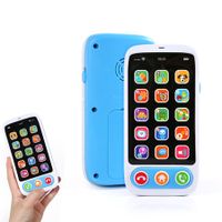 Cute Touch Mobile Phone Music Toy Designed Lighting Function Learning Sound Education Effects Playing for Children (Blue)