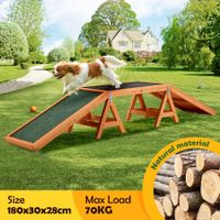 Dog Agility Ramp Toy Pet Obedience Training Equipment Obstacle Course Outdoor Play Walk Exercise Sports Wooden Arch Bridge