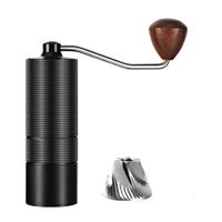 Portable Hand Crank Coffee Grinder With Adjustable Coarseness With Stainless Steel Conical Burr Mill 6 Axis CNC Burrs