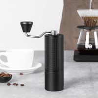 Hand Coffee Grinder with Internal Adjustable Grind Setting Stainless Steel S2C Conical Burr for Espresso- Black