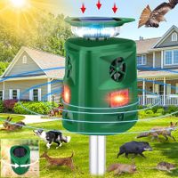 Solar Ultrasonic Animal Repeller, 360 Degree Ultrasonic Repellent Outdoor