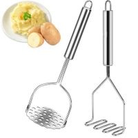 2 Pack Potato Masher,Heavy Duty Stainless Steel Potato Masher Kitchen Tool For Avocado,Mashed Potatoes,Beans,Vegetables etc.