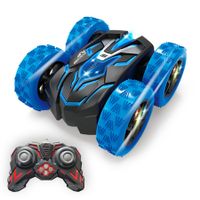 Double Sided RC Stunt Car 360° Rotating 2.4Ghz Indoor/Outdoor All Terrain Rechargeable Electric Toy Cars Gifts for Girls Boys Kids and Adults Blue