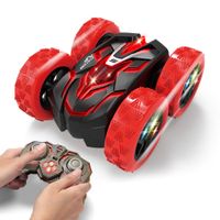 Double Sided RC Stunt Car 360° Rotating 2.4Ghz Indoor/Outdoor All Terrain Rechargeable Electric Toy Cars Gifts for Girls Boys Kids and Adults Red