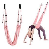 Waist Back Leg Stretch Strap for Stretching Back Bend Split Inversion Strap Gravity Yoga for Fitness Door Flexibility Trainer Beginner Gym Pink