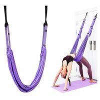 Waist Back Leg Stretch Strap for Stretching Back Bend Split Inversion Strap Gravity Yoga for Fitness Door Flexibility Trainer Beginner Gym Purple