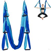Aerial Yoga Swing Set Ultra Strong Antigravity Yoga Flying Sling Inversion Swing Tools with Extension Belt for Air Yoga Inversion Fitness Mixed Blue