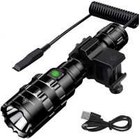 LED Flashlight For Hunting Tactical Night Scout Lights Set L2 Fish Light USB Rechargeable Waterproof Torch
