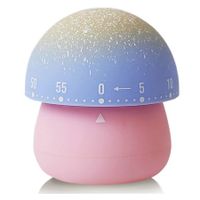 Mechanical Cute Mushroom Kitchen Timer Wind Up 60 Minutes Manual Countdown Timer for Classroom Home Study Cooking-Pink
