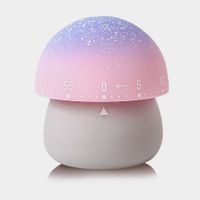Mechanical Cute Mushroom Kitchen Timer Wind Up 60 Minutes Manual Countdown Timer for Classroom Home Study Cooking-Grey