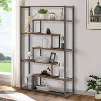 LUXSUITE 7-tier Bookshelf Bookcase Storage Display Rack Freestanding Organizer for Living Room Bedroom Home Office Furniture
