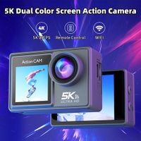 5K 30FPS Action Camera Dual IPS Screen 170 Degree Wide Angle 30m Waterproof Sport Camera with Remote Control Bicycle Diving Cam