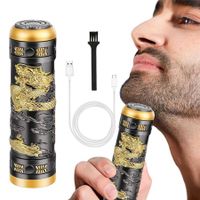 Electric Shavers for Men  Professional Gold Dragon Razor  Mini Razor Beard Trimmer Electric Shavers with Charging Cable For Father