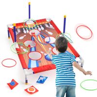 New Children Indoor And Outdoor Sport Toy Competitive Throwing Sandbag Interactive Exercise Throwing Board Ring Gifts For Kids Shape Bowling
