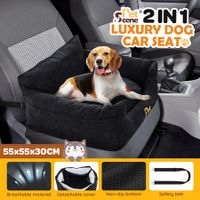 Dog Car Seat Cat Bed Booster Sofa Pet Calming Couch Cushion Puppy Washable Protector Camping Travel Basket Carrier Safety Belt Medium 55x55x30cm