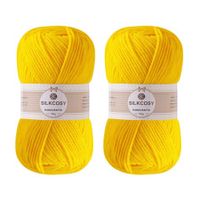 Crochet Yarn,Feels Soft 560 Yards Assorted Colors 4ply Acrylic Yarn,Yarn for Crochet & Hand Knitting (4 Pcs,200g,Yellow)