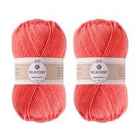 Crochet Yarn,Feels Soft 560 Yards Assorted Colors 4ply Acrylic Yarn,Yarn for Crochet & Hand Knitting (4 Pcs,200g,Watermelon Red)