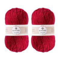 Crochet Yarn,Feels Soft 560 Yards Assorted Colors 4ply Acrylic Yarn,Yarn for Crochet & Hand Knitting (4 Pcs,200g,Purplish Red)