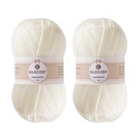 Crochet Yarn,Feels Soft 560 Yards Assorted Colors 4ply Acrylic Yarn,Yarn for Crochet & Hand Knitting (4 Pcs,200g,Milky White)