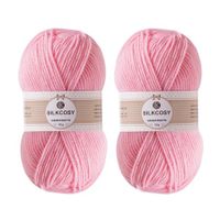 Crochet Yarn,Feels Soft 560 Yards Assorted Colors 4ply Acrylic Yarn,Yarn for Crochet & Hand Knitting (4 Pcs,200g,Light Pink)