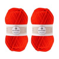 Crochet Yarn,Feels Soft 560 Yards Assorted Colors 4ply Acrylic Yarn,Yarn for Crochet & Hand Knitting (4 Pcs,200g,Bright Red)