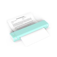 Portable Printer Wireless for Travel,M08F Bluetooth Mobile Portable Printer A4 Support 210 x 297 mm A4 Thermal Paper,Inkless Thermal Compact Printer,Compatible with Android and iOS Phone & Laptop (Green/White)