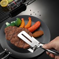 Stainless Steel Steak Clip Pancake Fried Fish Roast Meat Clip Barbecue Pliers Bread Clip Household Kitchen Tools