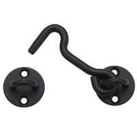 4" Privacy Hook and Eye Latch Easy Lock for Barn Door (4inch,1pcs,Black)