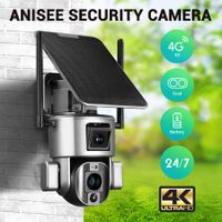 4G LTE Security Camera Home CCTV House Spy WiFi Solar Wireless Outdoor Surveillance System Dual Lens 4K PTZ Batteries
