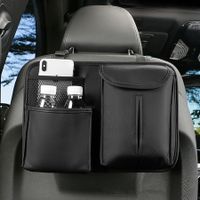 Universal PU Leather Car Seat Back Storage Organizer, Multifunctional Box, Stowage and Tidying Pocket, Travel Accessories