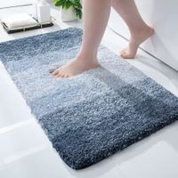 Bath Mats Rug Non-Slip Plush Shaggy Bath Carpet Machine Wash Dry for Bathroom Floor-40*60cm Blue