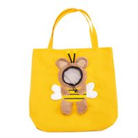 Pet Tote Bag Breathable Exposed Pet Canvas Bag Small bee-shaped cat bag shoulder bag small dog handbag pet dog bag L size