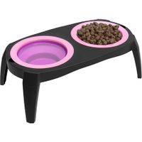 Elevated Pet Bowls Collection with Non Slip Stand for Dogs and Cat, 16 Oz Each Pink