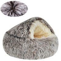 Cat Bed Winter Warm Shell Semi Enclosed Cat Litter Pet Cat Bed Puppy Cat Soft Self-Warming Plush Bed for Pets (70cm, Coffee)