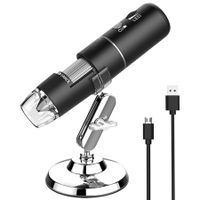 Wireless Digital Microscope Handheld USB HD Inspection Camera 50x-1000x Magnification with Stand Compatible with iPhone,iPad,Samsung Galaxy,Android,Mac,Windows Computer